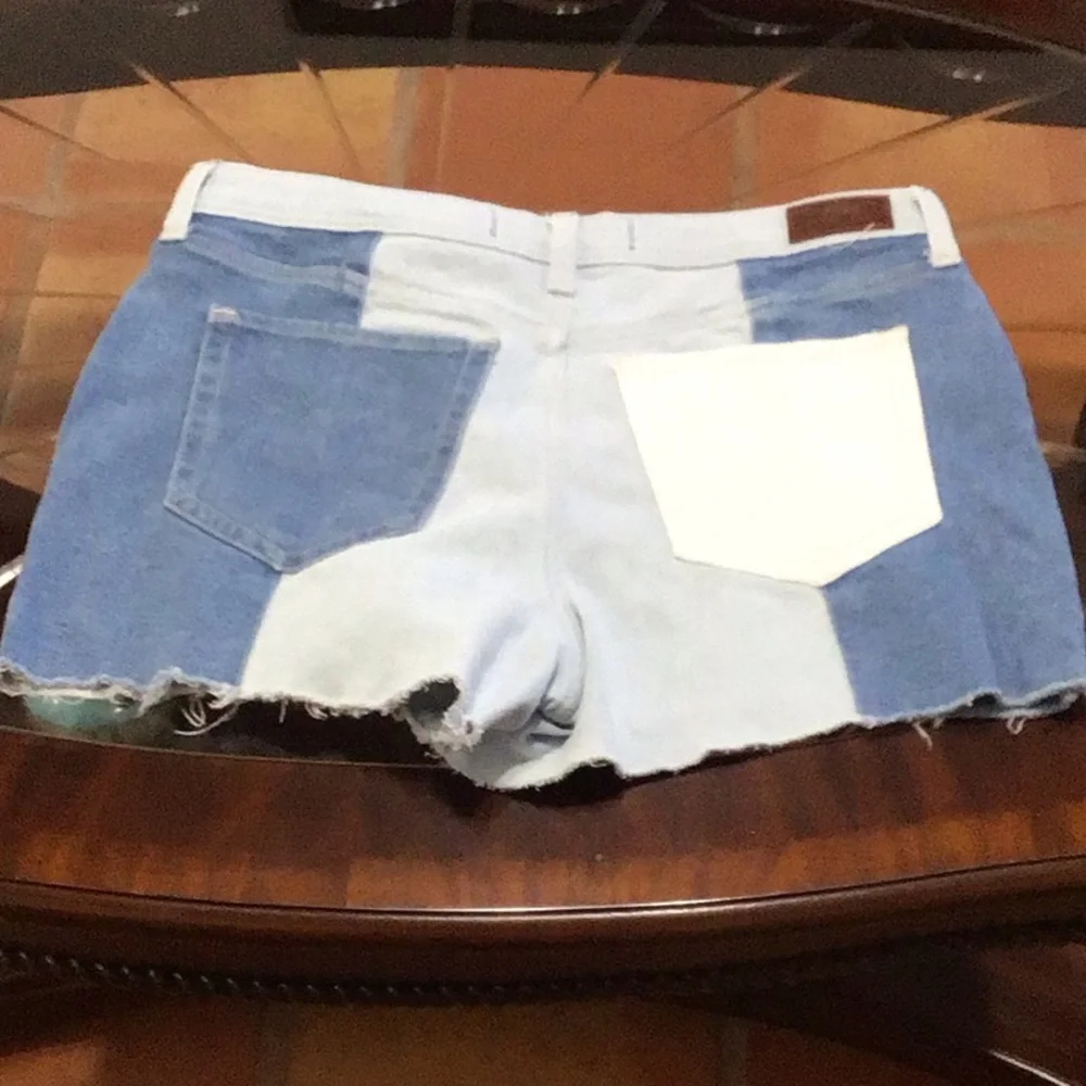 Hollister Light Blue Denim Patch Shorts